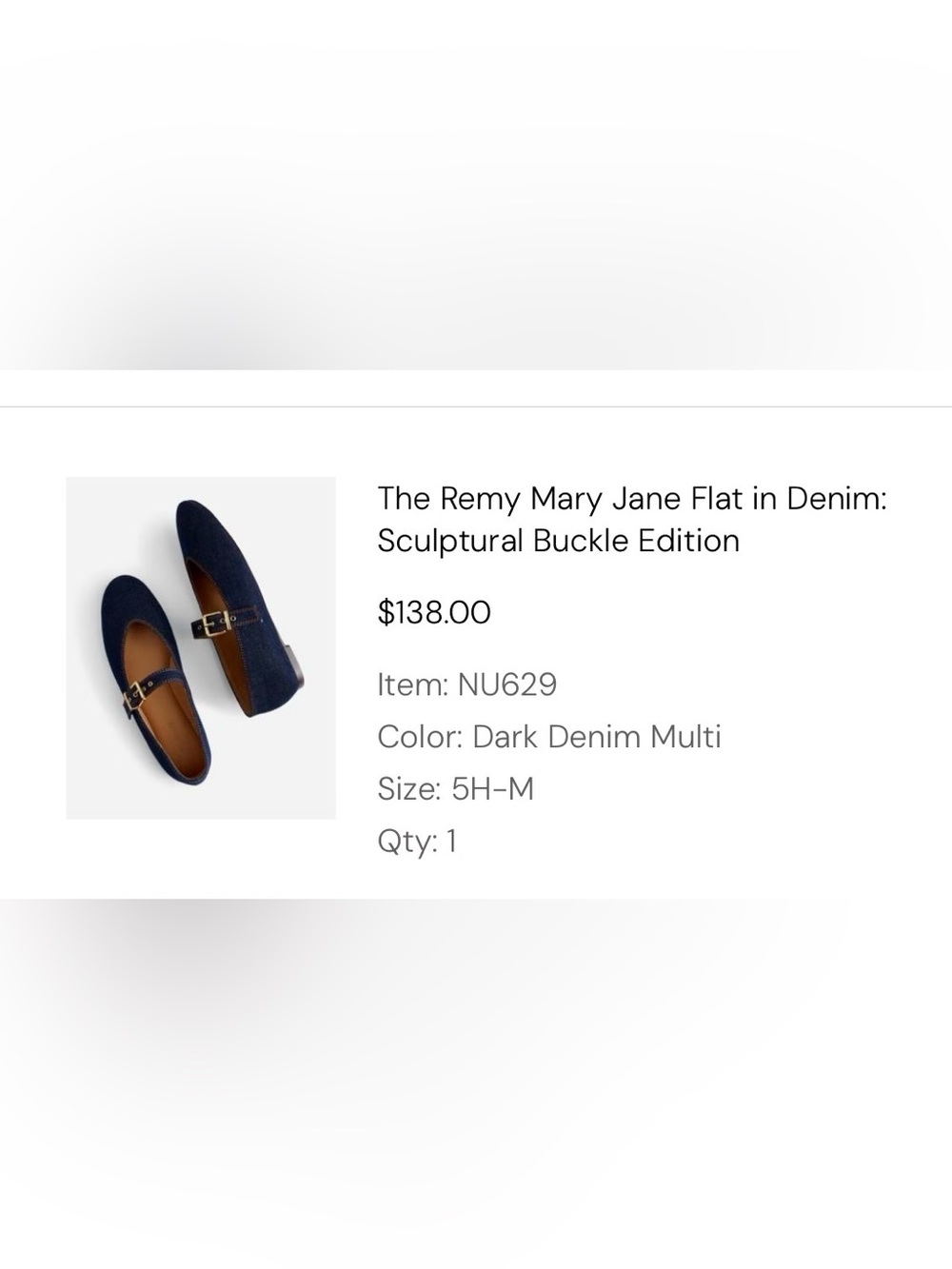 Madewell The Remy Mary Jane Flat in Denim:
Sculptural Buckle Edition NWOT 5.5 - Picture 10 of 11